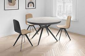 table ronde sfere céramique avec allonge cancio tissu ou cuir meubles duquesnoy frelinghien nord lille armentieres