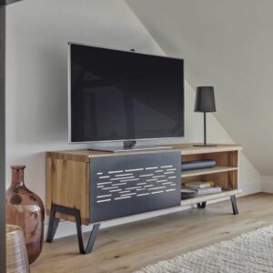 Grand meuble tv L 170 collection Edge couture meubles chêne massif et métal meubles duquesnoy frelinghien nord lille armenteires
