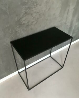 Console Eternelle sur-mesure - Dessus béton ciré anthracite- gris - blanc, noir Piétement métal Dimensions au choix meubles duquesnoy frelinghien nord 59 lille armentieres