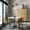 TABLE RONDE TORSO EN MARBRE PIED TULIPE METAL CASTLE LINE MEUBLES DUQUESNOY FRELINGHIEN NORD LILLE ARMENTIERES