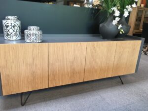 Salle à manger contemporaine Bangkok Buffet Bangkok movis fabrication italienne , collection bangkok plateau verre ou bois avec allonge portefeuille ouverture synchronisée meubles duquesnoy frelinghien nord lille armentieres