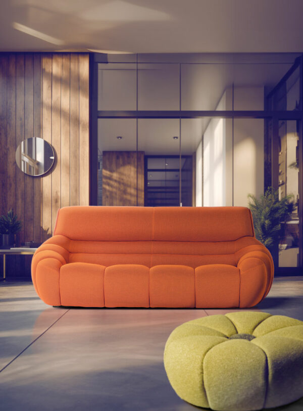 CANAPE DAISY CALIA ITALIA TISSU CUIR BUBBLE FABRICATION ITALIENNE MEUBLES DUQUESNOY FRELINGHIEN NORD LILLE ARMENTIERES