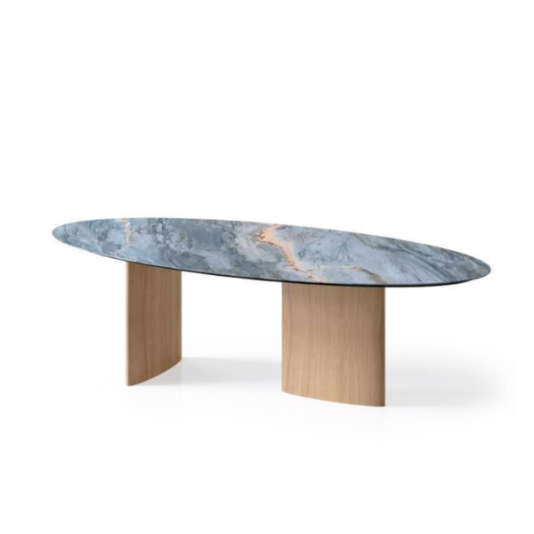 TABLE OVALE OLIVE ENVY - ESSENCIA-TABULA En céramique Pieds bois . toutes dimensions Meubles DUQUESNOY FRELINGHIEN NORD LILLE ARMENTIERES