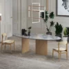 TABLE OVALE OLIVE ENVY - ESSENCIA-TABULA En céramique Pieds bois . toutes dimensions Meubles DUQUESNOY FRELINGHIEN NORD LILLE ARMENTIERES