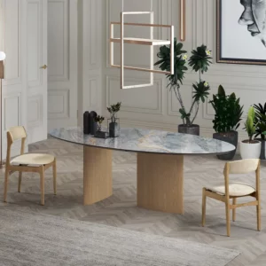 TABLE OVALE OLIVE ENVY - ESSENCIA-TABULA En céramique Pieds bois . toutes dimensions Meubles DUQUESNOY FRELINGHIEN NORD LILLE ARMENTIERES