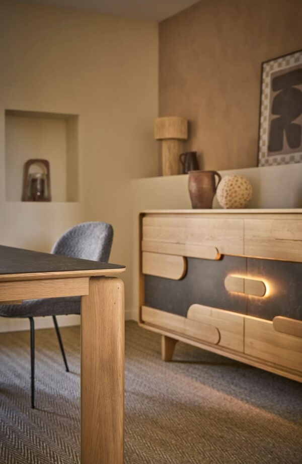 Buffet 4 portes ABSOLU meubles couture chêne massif -céramique MEUBLES DUQUESNOY FRELINGHIEN NORD LILLE ARMENTIERES BELGIQUE