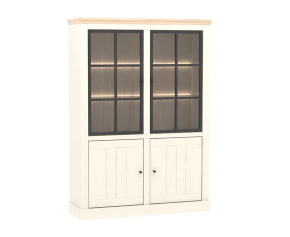 MEUBLE VITRINE COLLECTION COSY CHENE MASSIF FABRICATION FRANÇAISE ATELIERS DE LANGRES MEUBLES DUQUESNOY FRELINGHIEN NORD LILLE ARMENTIERES BELGIQUE