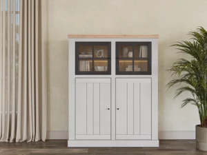 MEUBLE VITRINE COLLECTION COSY CHENE MASSIF FABRICATION FRANÇAISE ATELIERS DE LANGRES MEUBLES DUQUESNOY FRELINGHIEN NORD LILLE ARMENTIERES BELGIQUE