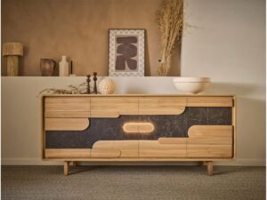 Buffet 4 portes ABSOLU meubles couture chêne massif -céramique MEUBLES DUQUESNOY FRELINGHIEN NORD LILLE ARMENTIERES BELGIQUE