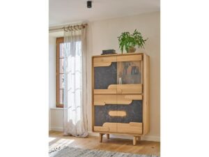 VITRINE -ABSOLU meubles couture chêne massif -céramique MEUBLES DUQUESNOY FRELINGHIEN NORD LILLE ARMENTIERES BELGIQUE