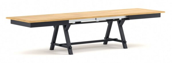 TABLE EXTENSIBLE RECTANGULAIRE COLLECTION COSY CHENE MASSIF FABRICATION FRANÇAISE ATELIERS DE LANGRES MEUBLES DUQUESNOY FRELINGHIEN NORD LILLE ARMENTIERES BELGIQUE