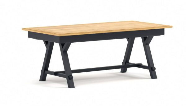 TABLE EXTENSIBLE RECTANGULAIRE COLLECTION COSY CHENE MASSIF FABRICATION FRANÇAISE ATELIERS DE LANGRES MEUBLES DUQUESNOY FRELINGHIEN NORD LILLE ARMENTIERES BELGIQUE