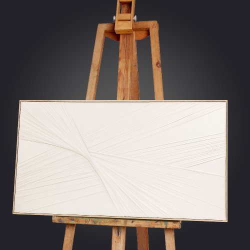 Peinture acrylique -Floating tensions - Toile sur châssis en bois - format rectangle - 140 cm x 70 cm- Meubles Duquesnoy Frelinghien Nord Lille