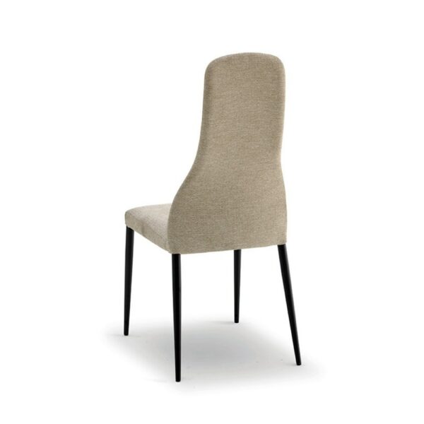 CHAISE MEGANE -TISSU -CUIR - PIEDS METAL EUROPEA FABRICATION ITALIENNE MEUBLES DUQUESNOY FRELINGHIEN NORD LILLE ARMENTIERES