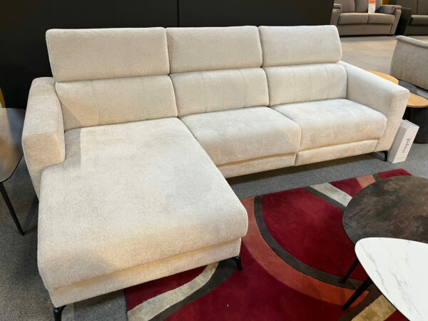 Canape avec méridienne et place relaxation en tissu soldes meubles duquesnoy frelinghien nord lille armentieres