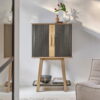 CABINET BAR TANGO ARTCOPI CHENE MASSIF FABRICATION FRANCAISE MEUBLES DUQUESNOY FRELINGHIEN NORD LILLE ARMENTIERES