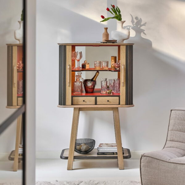CABINET BAR TANGO ARTCOPI CHENE MASSIF FABRICATION FRANCAISE MEUBLES DUQUESNOY FRELINGHIEN NORD LILLE ARMENTIERES