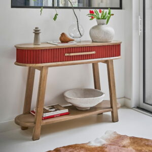 CONSOLE TANGO ARTCOPI CHENE MASSIF FABRICATION FRANCAISE MEUBLES DUQUESNOY FRELINGHIEN NORD LILLE ARMENTIERES