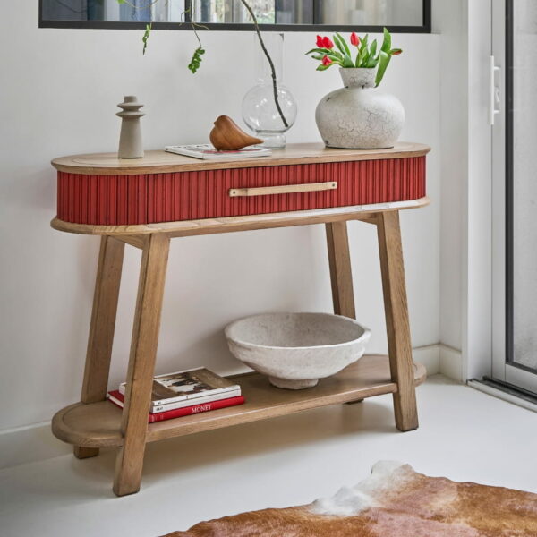 CONSOLE TANGO ARTCOPI CHENE MASSIF FABRICATION FRANCAISE MEUBLES DUQUESNOY FRELINGHIEN NORD LILLE ARMENTIERES
