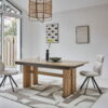 TABLE RECTANGULAIRE AVEC ALLONGE TANGO ARTCOPI CHENE MASSIF FABRICATION FRANCAISE MEUBLES DUQUESNOY FRELINGHIEN NORD LILLE ARMENTIERES