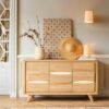 BUFFET 3 PORTES COLLECTION OLONNE MEUBLES COUTURES CHENE MASSIF - CÉRAMIQUE AVEC LEDS PERSONNALISABLE MEUBLES DUQUESNOY FRALINGHIEN NORD LILLE ARMENTIERES