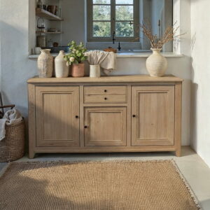 BUFFET 3 PORTES COLLECTION VAUBAN CHENE MASSIF FABRICATION FRANCAISE TEINTES DISPONIBLES MEUBLES DUQUESNOY FRELINGHIEN NORD LILLE ARMENTIERES