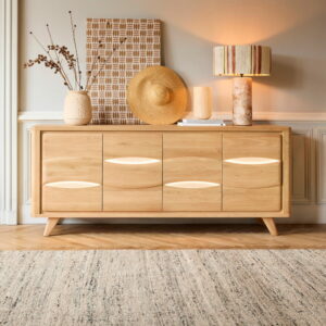 BUFFET 4 PORTES COLLECTION OLONNE MEUBLES COUTURES CHENE MASSIF - CÉRAMIQUE AVEC LEDS PERSONNALISABLE MEUBLES DUQUESNOY FRALINGHIEN NORD LILLE ARMENTIERES