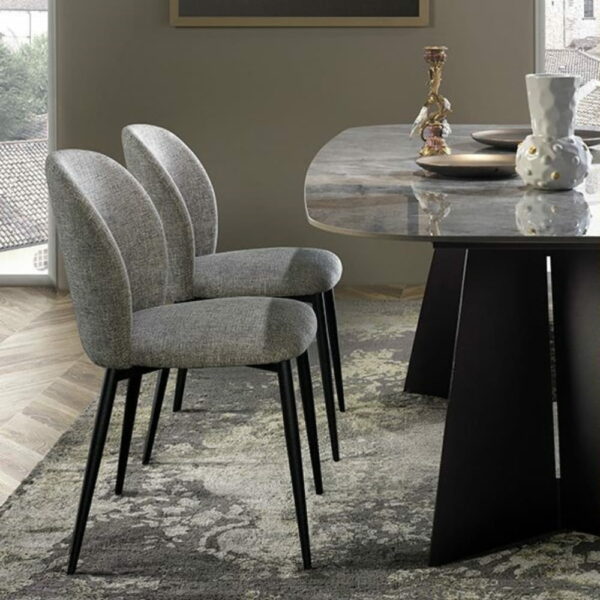 CHAISE ODETTE EUROPEA TISSU OU CUIR FABRICATION ITALIENNE MEUBLES DUQUESNOY FRELINGHIEN NORD LILLE ARMENTIERES