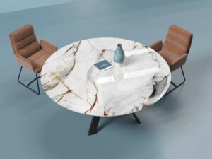 GRANDE TABLE RONDE AUSTIN EN CERAMIQUES AU CHOIX
