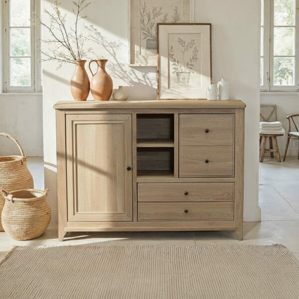 MEUBLE D'APPUI COLLECTION VAUBAN CHENE MASSIF FABRICATION FRANCAISE TEINTES DISPONIBLES MEUBLES DUQUESNOY FRELINGHIEN NORD LILLE ARMENTIERES