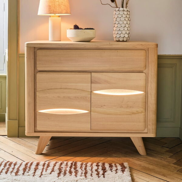 MEUBLE ENTREE COLLECTION OLONNE MEUBLES COUTURES CHENE MASSIF - CÉRAMIQUE AVEC LEDS PERSONNALISABLE MEUBLES DUQUESNOY FRALINGHIEN NORD LILLE ARMENTIERES