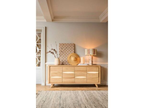 BUFFET 4 PORTES COLLECTION OLONNE MEUBLES COUTURES CHENE MASSIF - CÉRAMIQUE AVEC LEDS PERSONNALISABLE MEUBLES DUQUESNOY FRALINGHIEN NORD LILLE ARMENTIERES