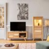 MEUBLE TV 2 PORTES COLLECTION OLONNE MEUBLES COUTURES CHENE MASSIF - CÉRAMIQUE AVEC LEDS PERSONNALISABLE MEUBLES DUQUESNOY FRALINGHIEN NORD LILLE ARMENTIERES