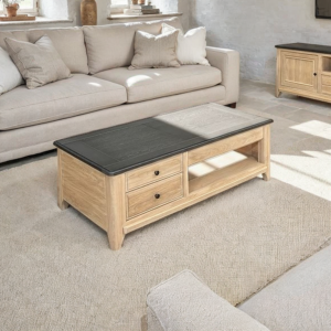 TABLE BASSE COLLECTION VAUBAN CHENE MASSIF FABRICATION FRANCAISE TEINTES DISPONIBLES MEUBLES DUQUESNOY FRELINGHIEN NORD LILLE ARMENTIERES