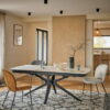 TABLE EXTENSIBLE CERAMIQUE LAGOS COLLECTION OLONNE MEUBLES COUTURES CHENE MASSIF - CÉRAMIQUE AVEC LEDS PERSONNALISABLE MEUBLES DUQUESNOY FRALINGHIEN NORD LILLE ARMENTIERES