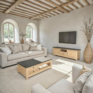 TABLE BASSE COLLECTION VAUBAN CHENE MASSIF FABRICATION FRANCAISE TEINTES DISPONIBLES MEUBLES DUQUESNOY FRELINGHIEN NORD LILLE ARMENTIERES