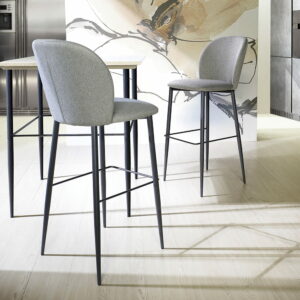 FAUTEUIL TABOURET DE BAR ODETTE EUROPEA TISSU OU CUIR FABRICATION ITALIENNE MEUBLES DUQUESNOY FRELINGHIEN NORD LILLE ARMENTIERES
