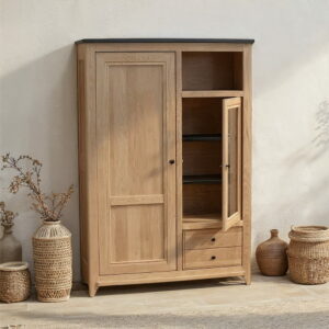 VITRINE COLLECTION VAUBAN CHENE MASSIF FABRICATION FRANCAISE TEINTES DISPONIBLES MEUBLES DUQUESNOY FRELINGHIEN NORD LILLE ARMENTIERES