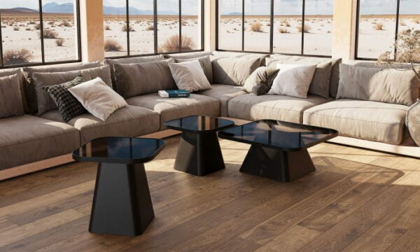 table basse et bout de canape petra akante dessus ceramique noir plusieurs dimensions frelinghien perenchies