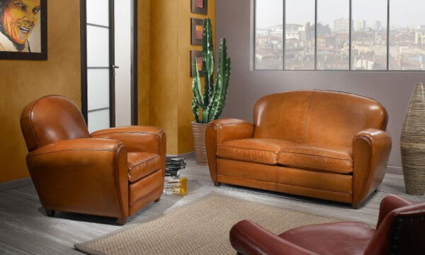 canape Club et fauteuil Club OXFORD en cuir ou tissu fabrication française haut de gamme de qualite nord - Région lilloise